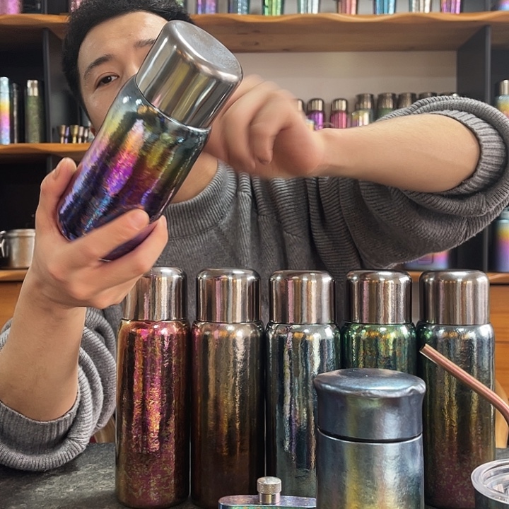 观***在钛合金350ml炫彩保温杯