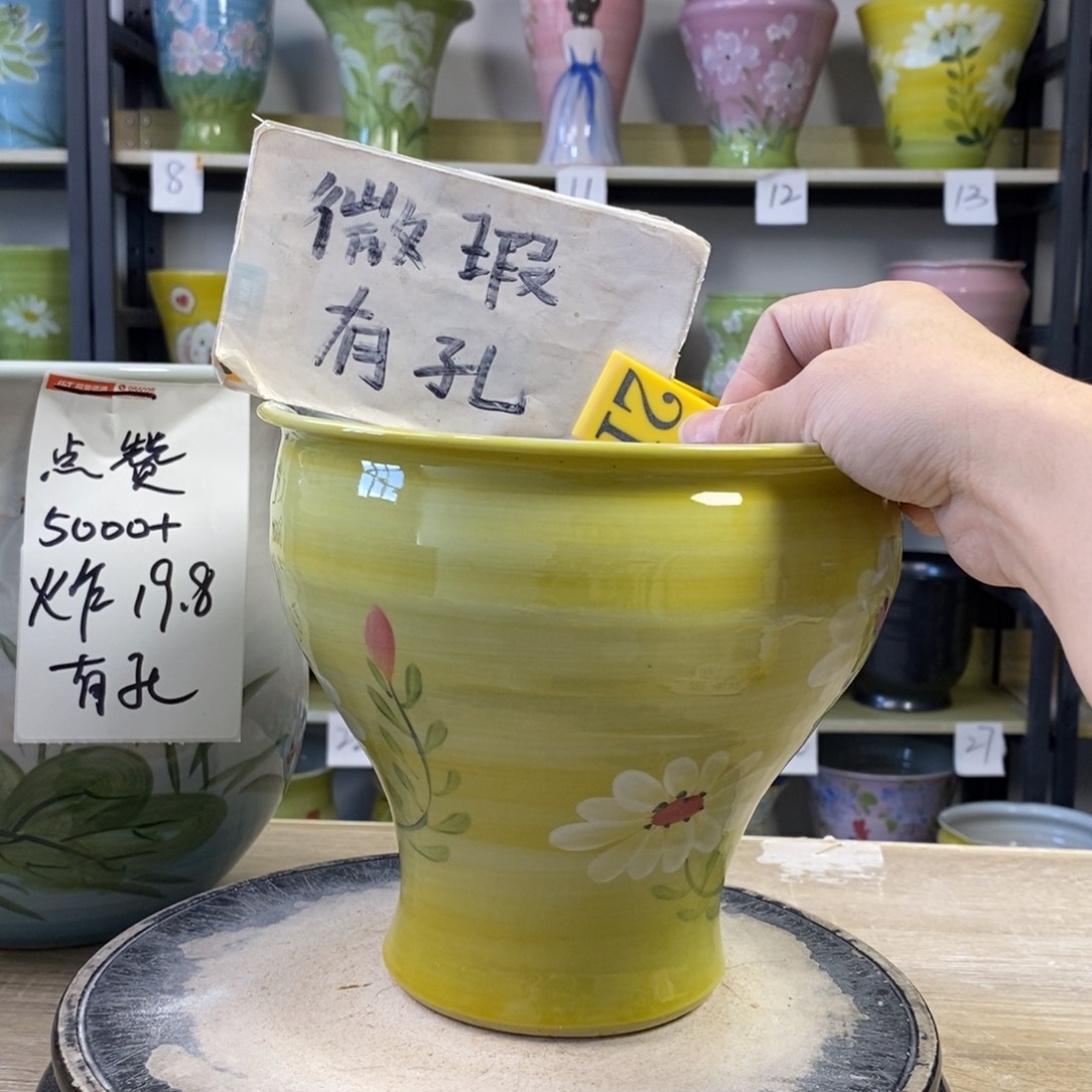 景德镇手工手绘陶瓷花盆