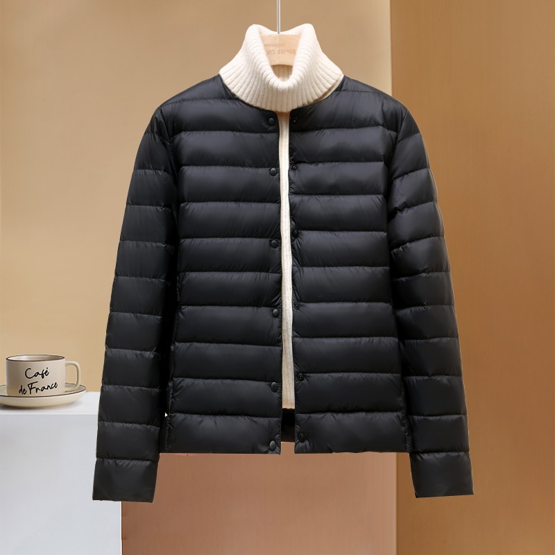 2025升级三层锁绒白鸭绒内胆 大衣内搭 圆领V领两穿羽绒服 Z101