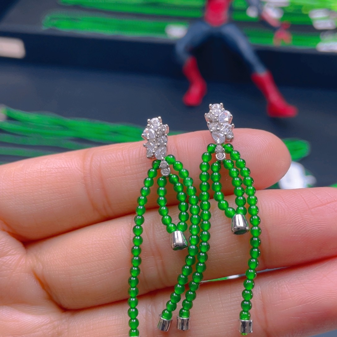 翡翠项链银S925镶嵌，1