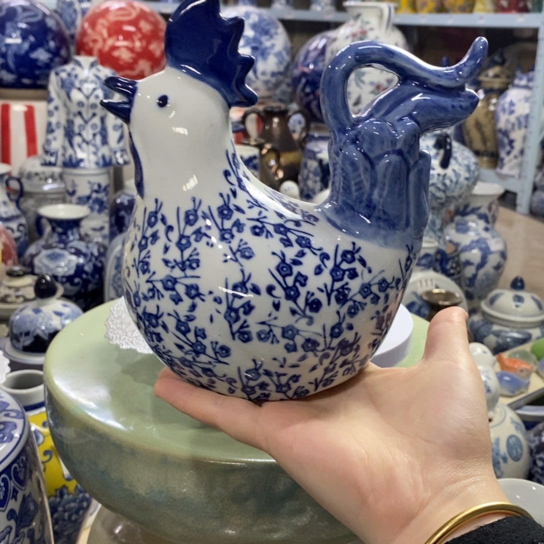 瓶公鸡花瓶摆件花瓶