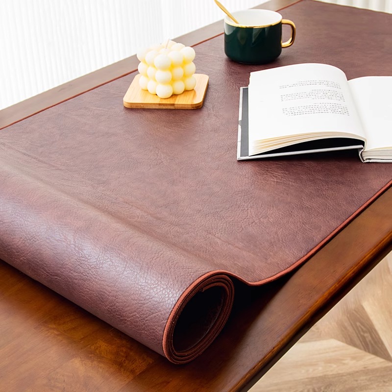 餐桌垫防烫垫桌布防水防油茶几垫双面牛皮纹桌垫隔热垫高级感皮垫