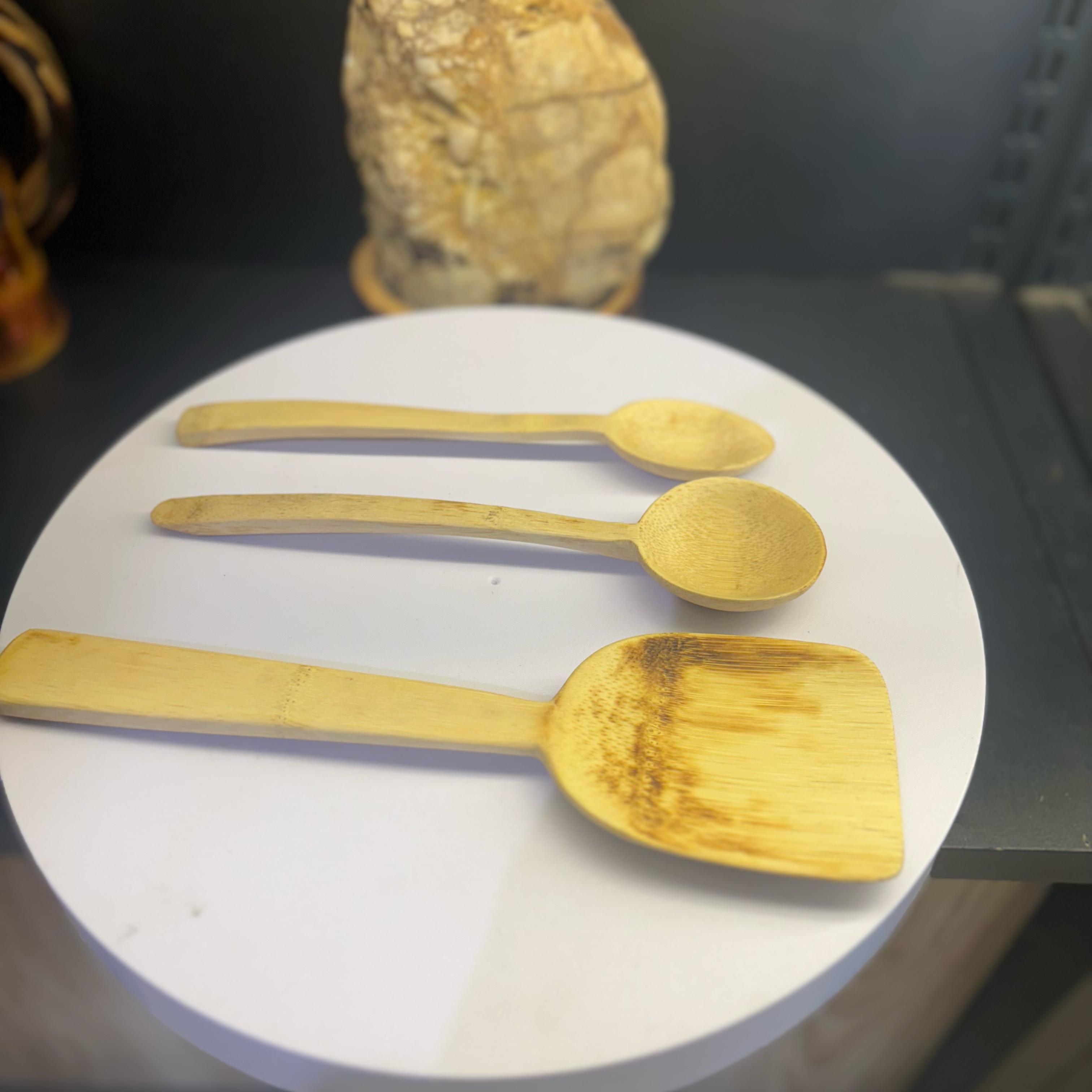 长柄专用家用无漆竹不粘锅手柄耐高温斜铲小型弯铲子铲木竹制炒
