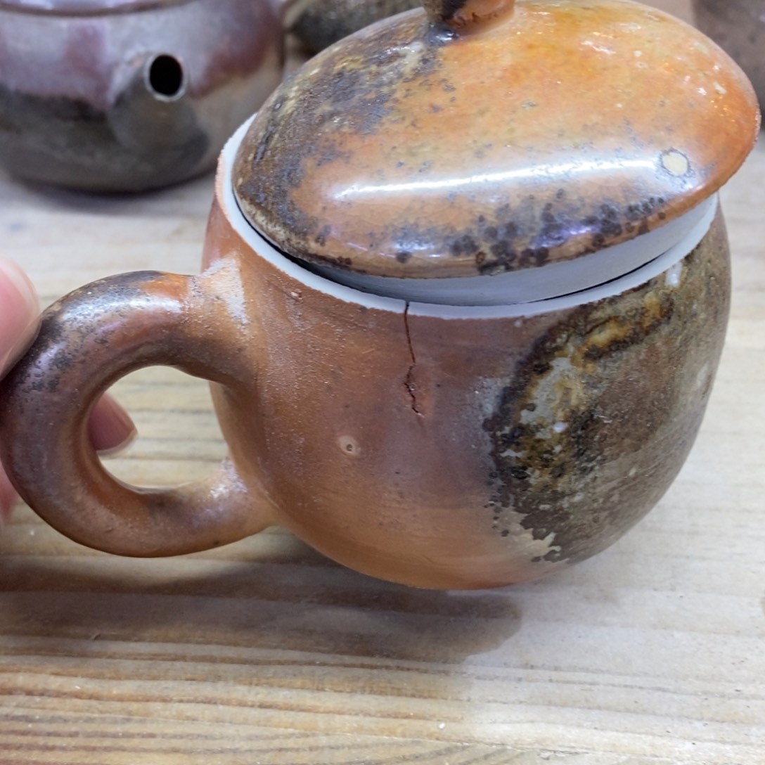 陶园柴烧，精品高货。灰****黑843瑕疵摆件