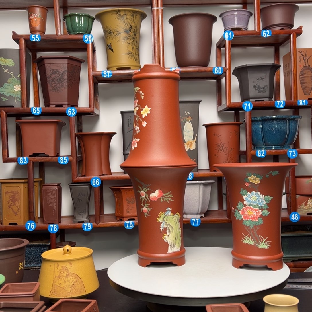 紫砂花盆昌***材圆盆花盆