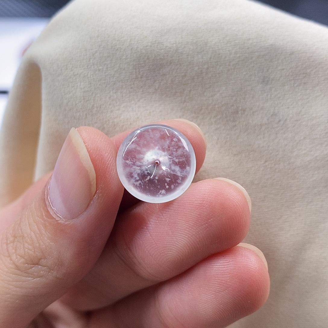 颈饰未镶嵌翡翠白钢雪花棉