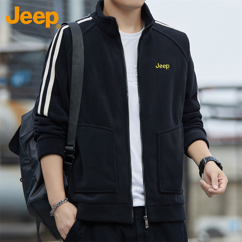 Jeep吉普男士夹克春秋新款宽松百搭休闲青年防风立领潮流外套韩版