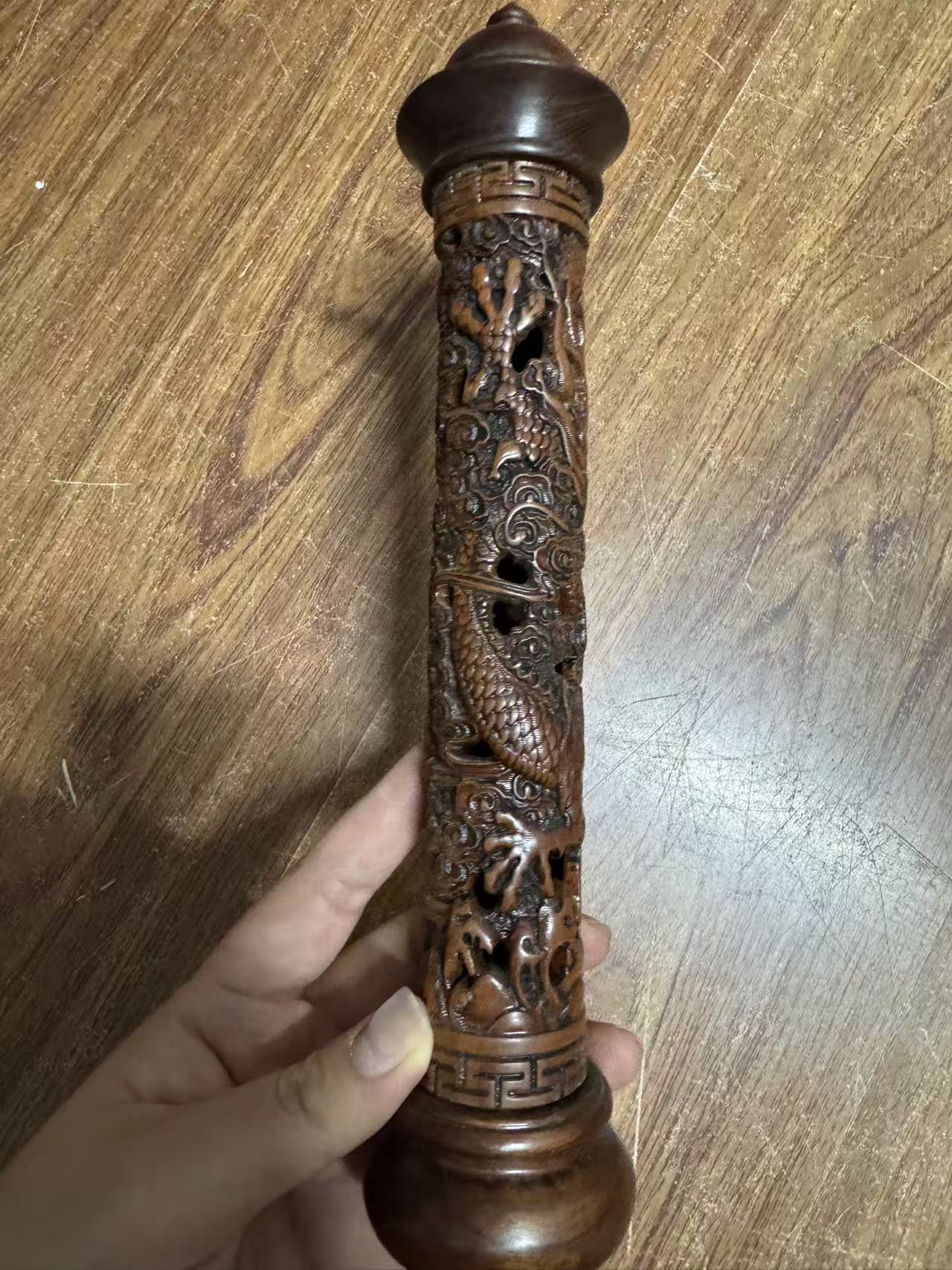 A熏香器具深棕龙香筒300