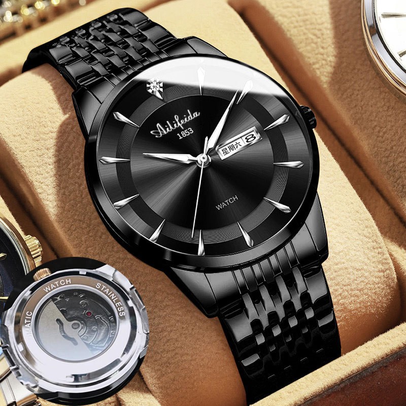 【专柜正品】全黑骑士男士手表时尚潮流大气防水日历男款高端