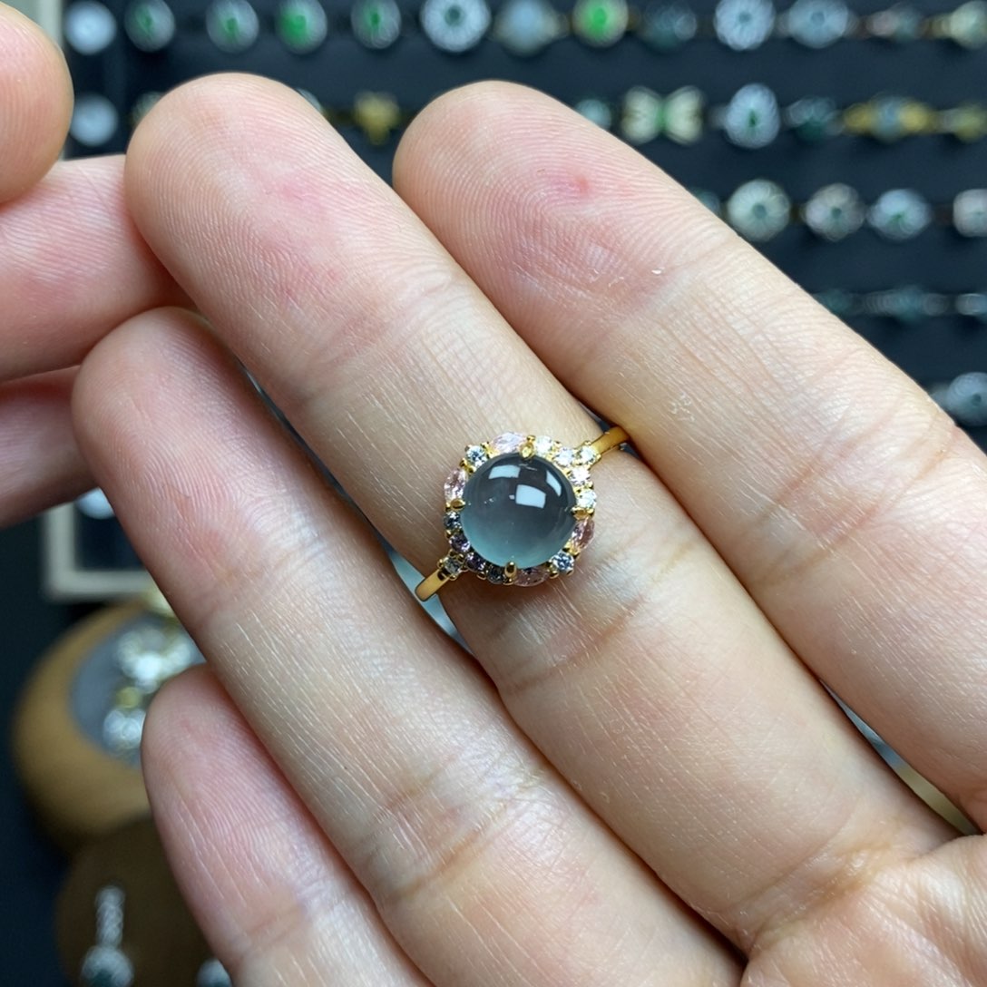 翡翠戒指银S925镶嵌11111