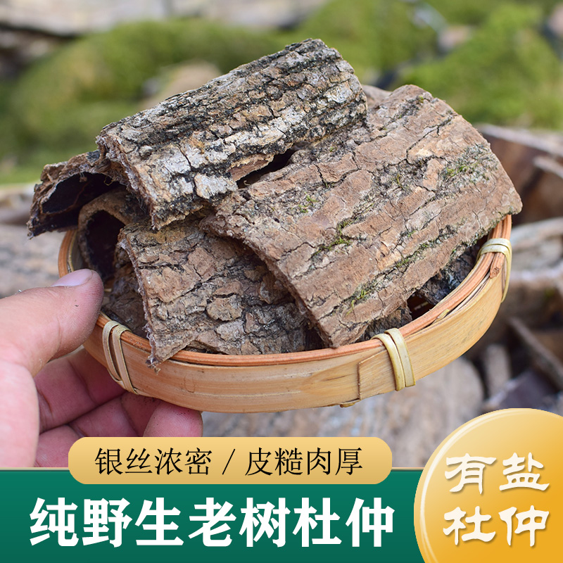 正品野生杜仲250g 杜仲树皮杜仲中药材杜仲粉杜仲皮盐制杜仲