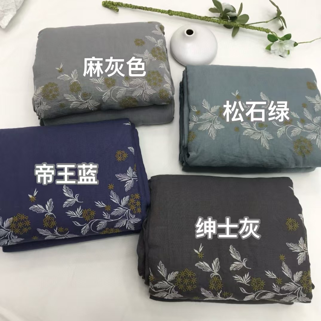重工高级14汉麻刺绣四件套标准双人四件套网红爆款
