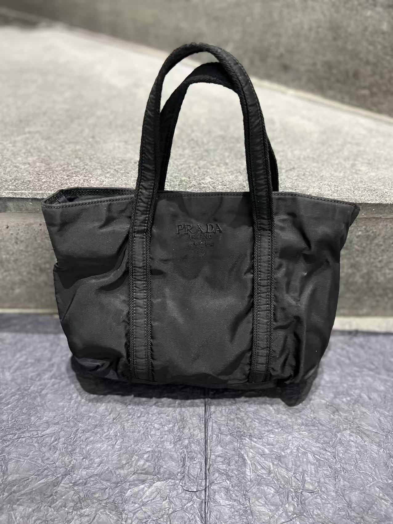 95新 Prada/普拉达 尼龙小号手提托特包A1274