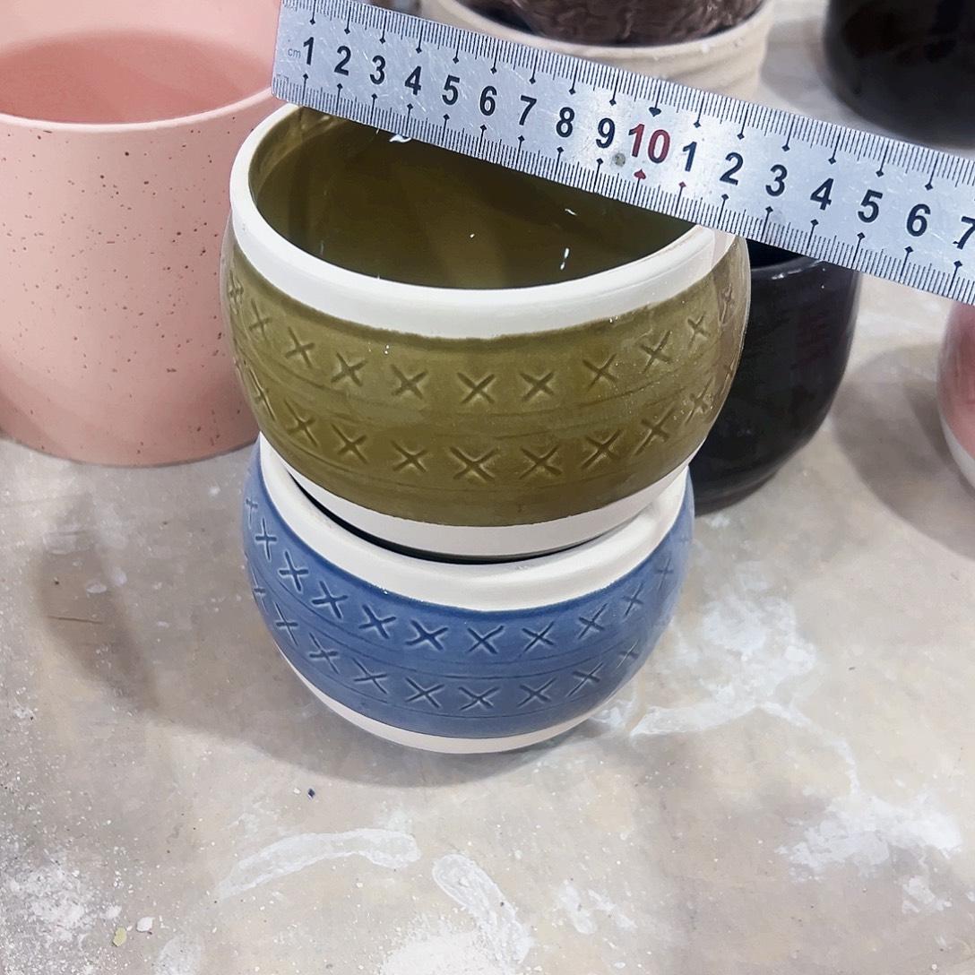 有孔，外贸尾单陶瓷花盆凑单10米包邮