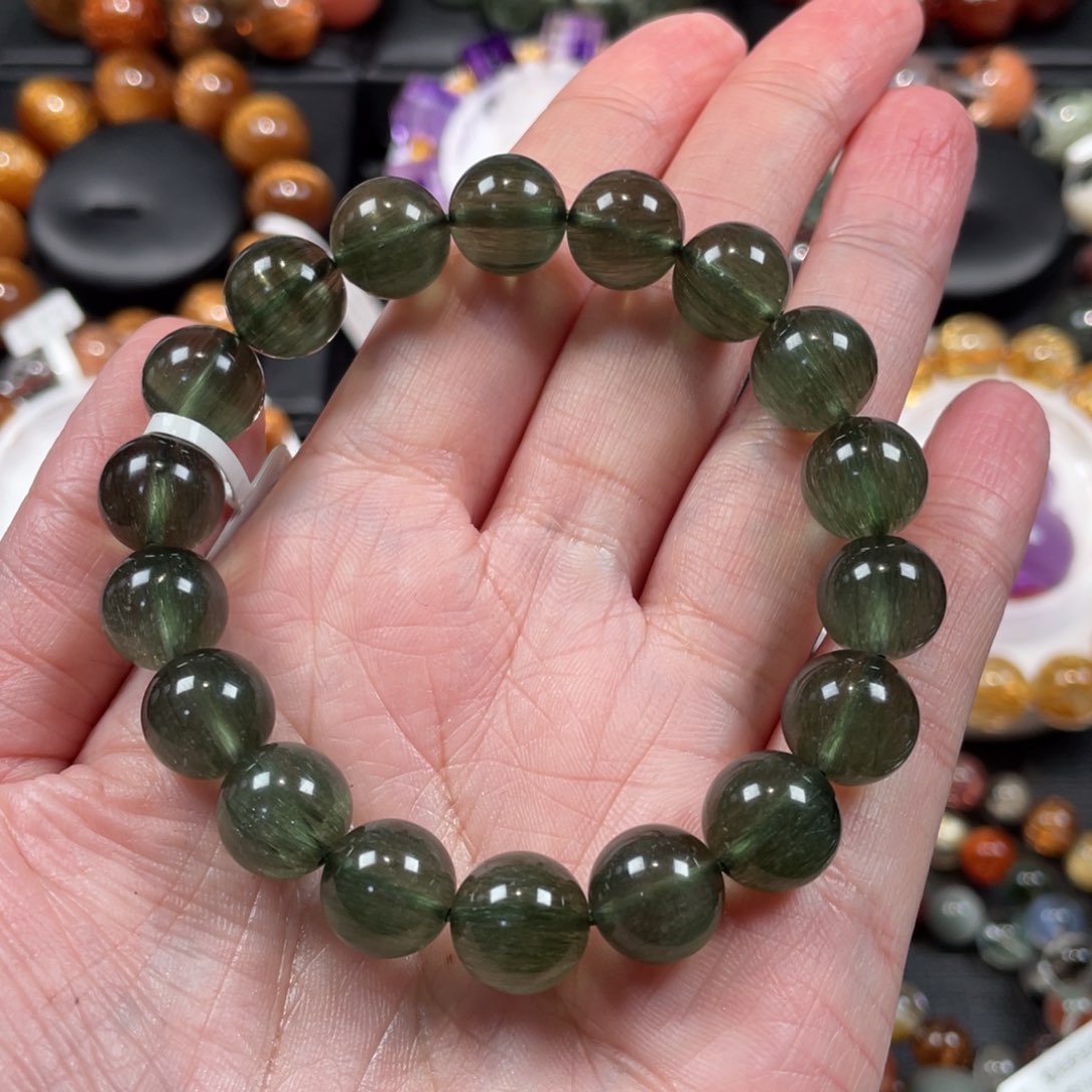 水晶手链未镶嵌我*我绿发晶11mm