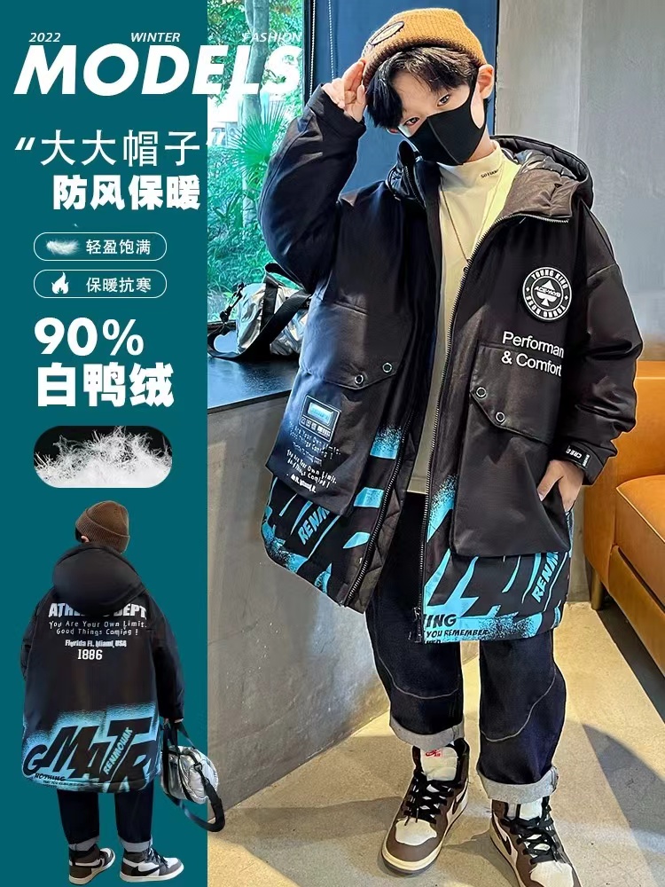 【黑爸爸童装】炸街潮酷男童羽绒服断码孤品18号