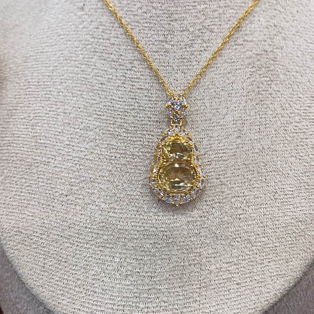 颈饰银S925镶嵌黄晶