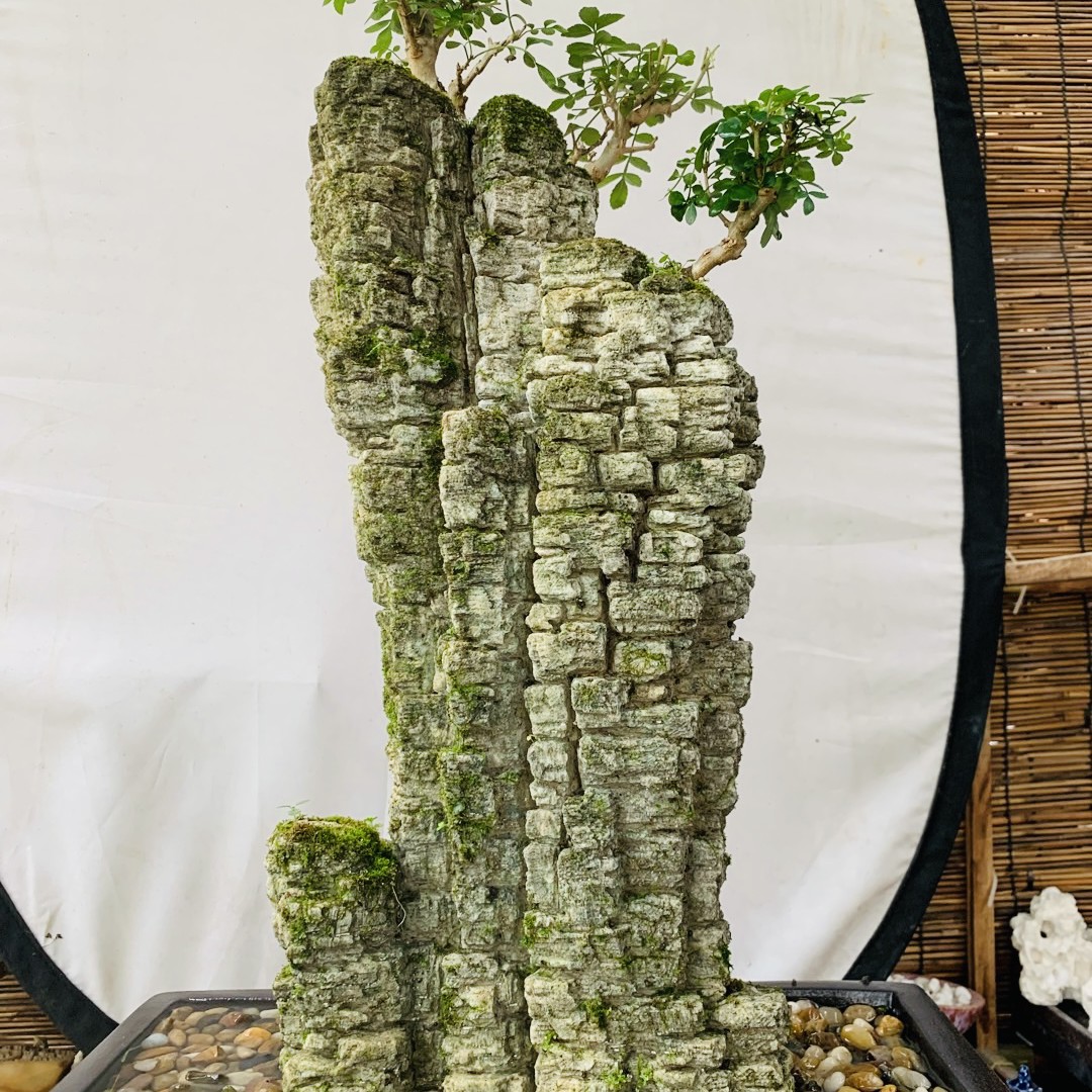 台湾吴定石  意境山水盆景 全手工雕刻