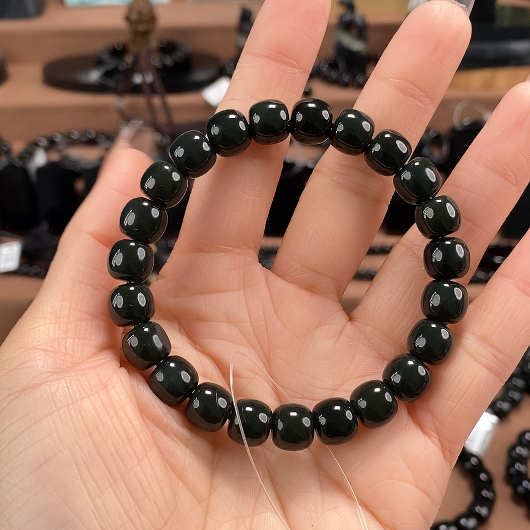 和田玉未镶嵌手链9特细