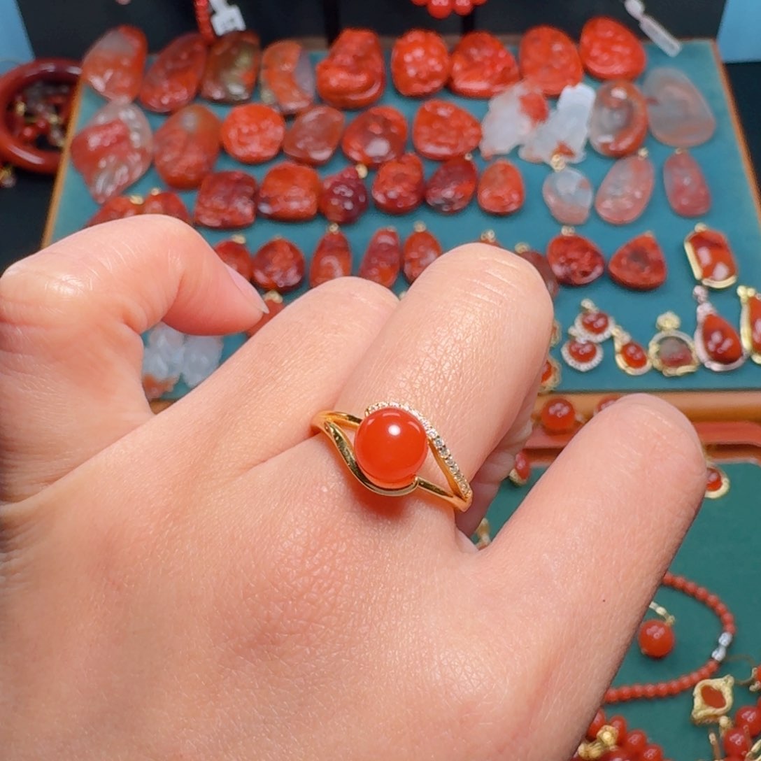 南红玛瑙南红银S925镶嵌