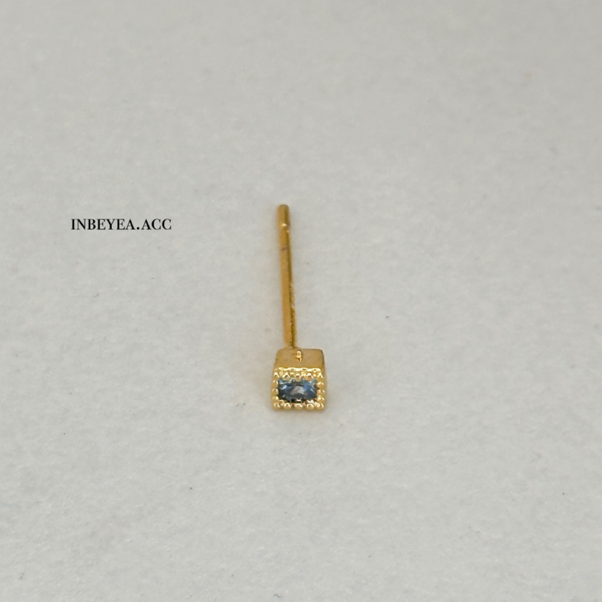 铜合金耳饰 锆石耳钉 蓝3mm  1990