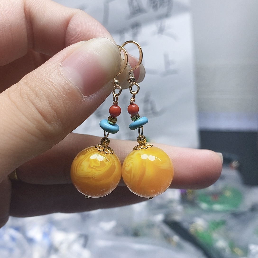 未镶嵌耳坠玛瑙/玉髓93