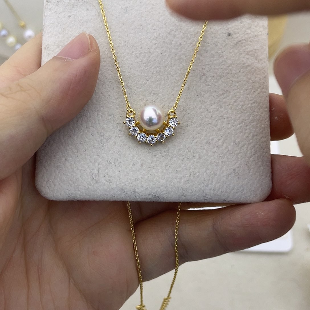 海水珍珠颈饰银S925镶嵌7-7.5吊坠