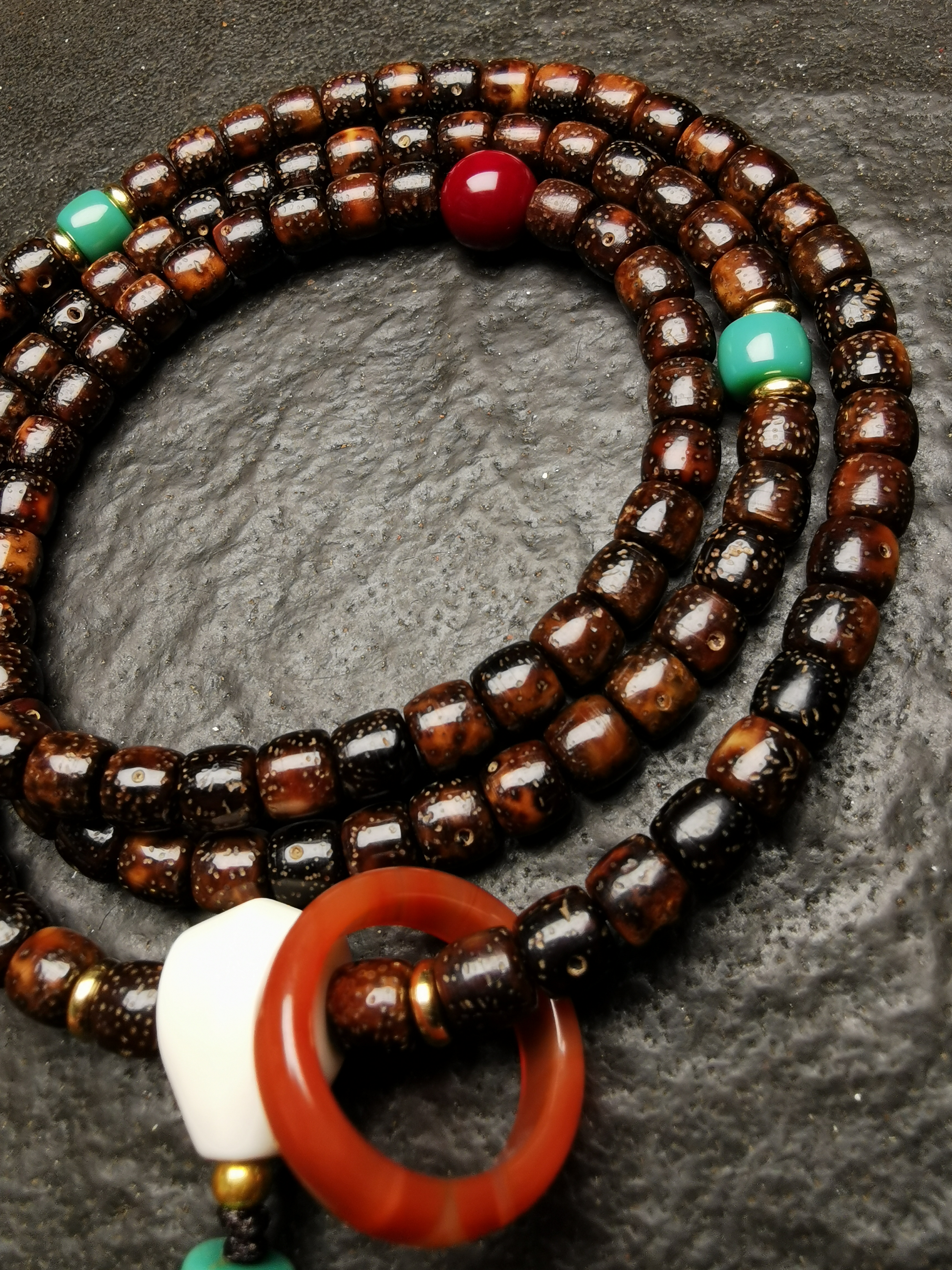 黑金玉化星月菩提108脖挂