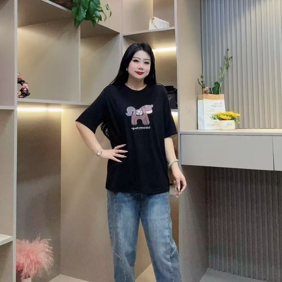 冬季半袖-甜 8538时尚休闲卡通字母设计显瘦款胖MM大码女装新款