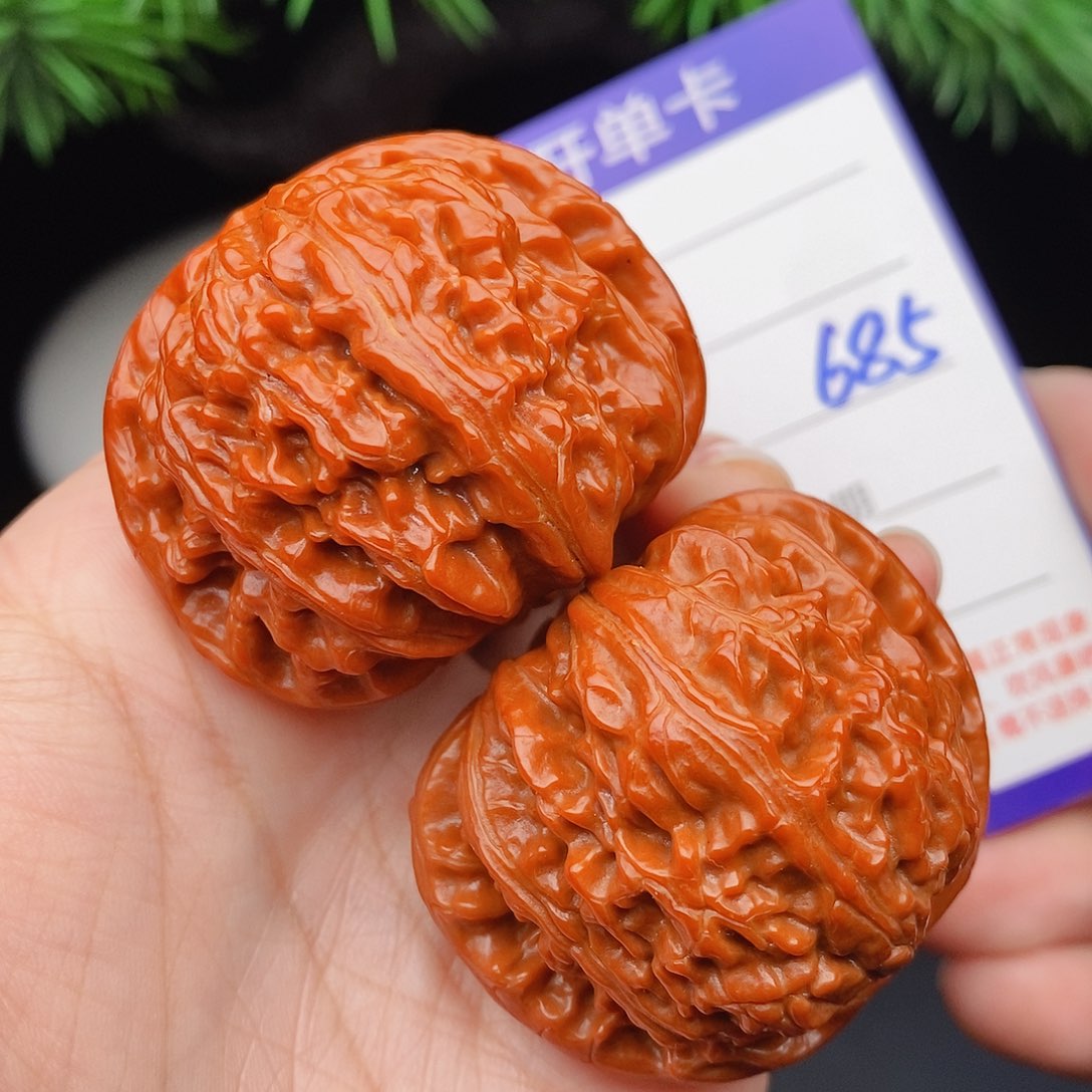 文玩核桃把件43球白685