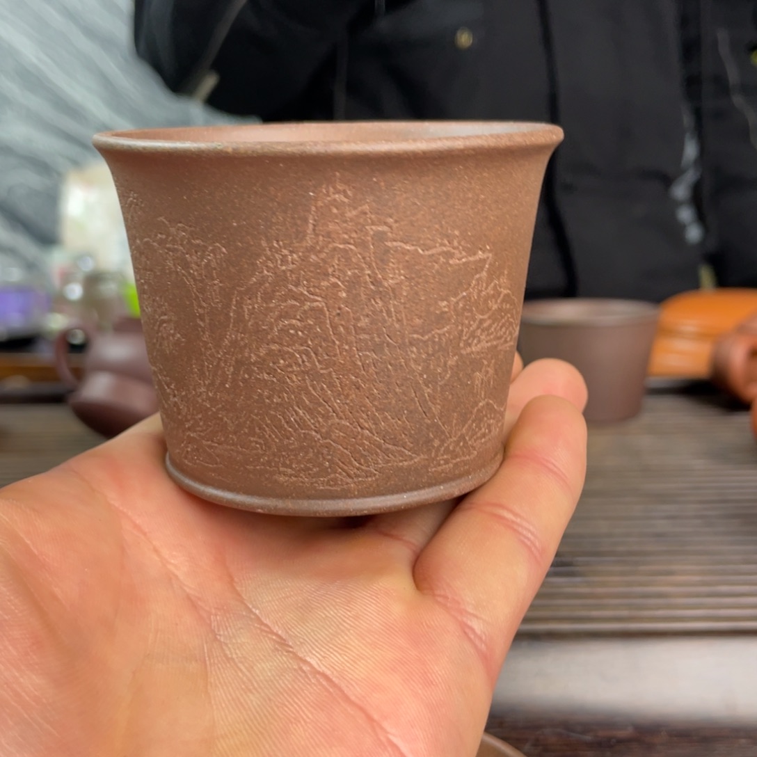 紫砂茶壶紫泥老快马蹄杯