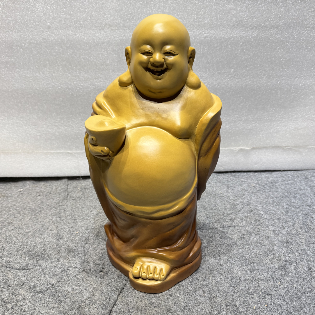 弥勒佛香樟木摆件
