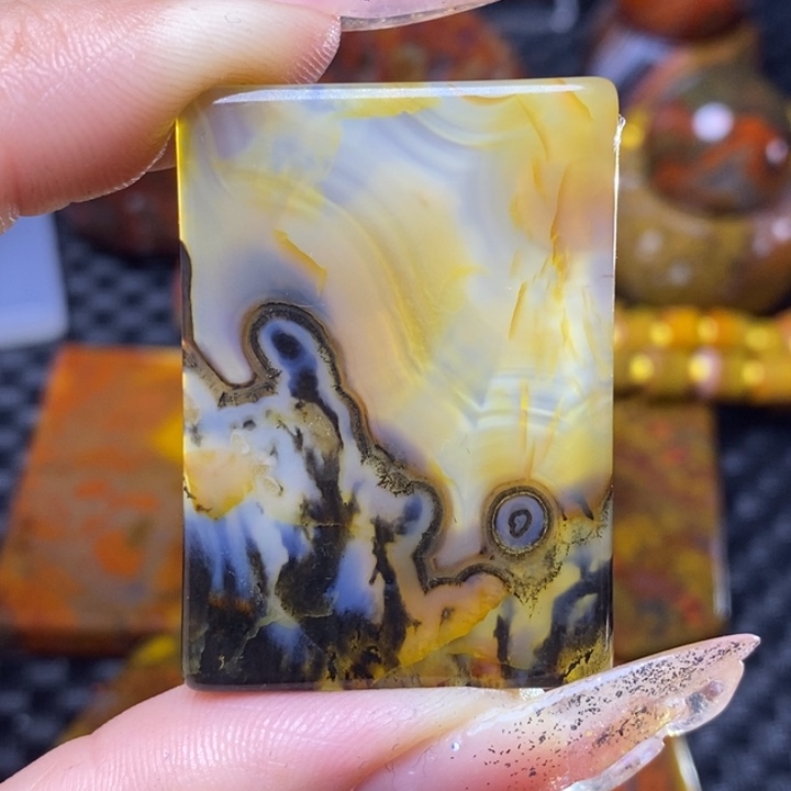 玛瑙/玉髓颈饰足银镀金镶嵌