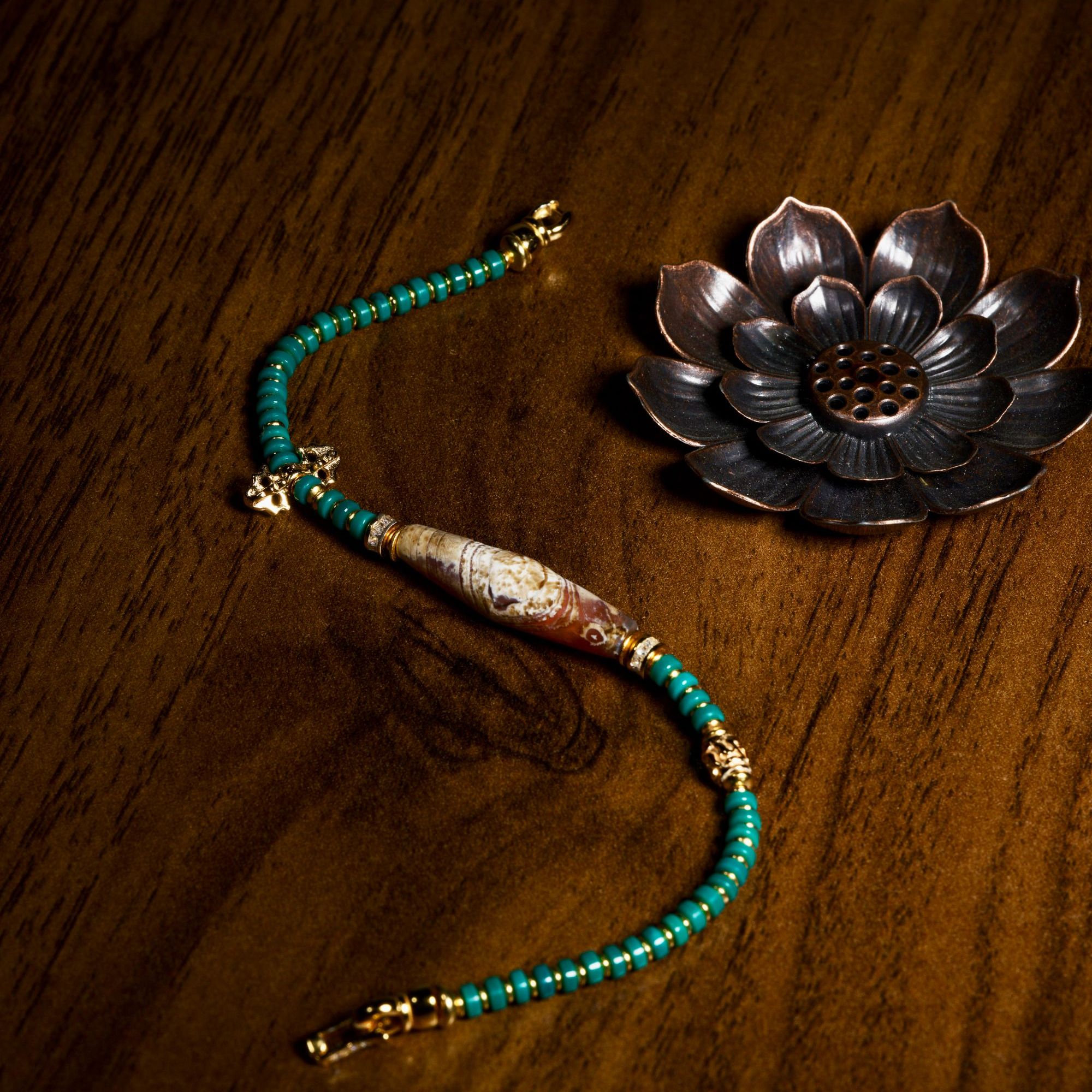 缠丝玛瑙珠顶珠手串/配饰绿松石切片