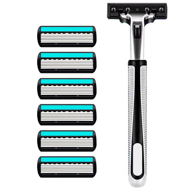 新疆包邮到家手动剃须刀刮胡刀两层剃须刀通用刀架刀片家用男士