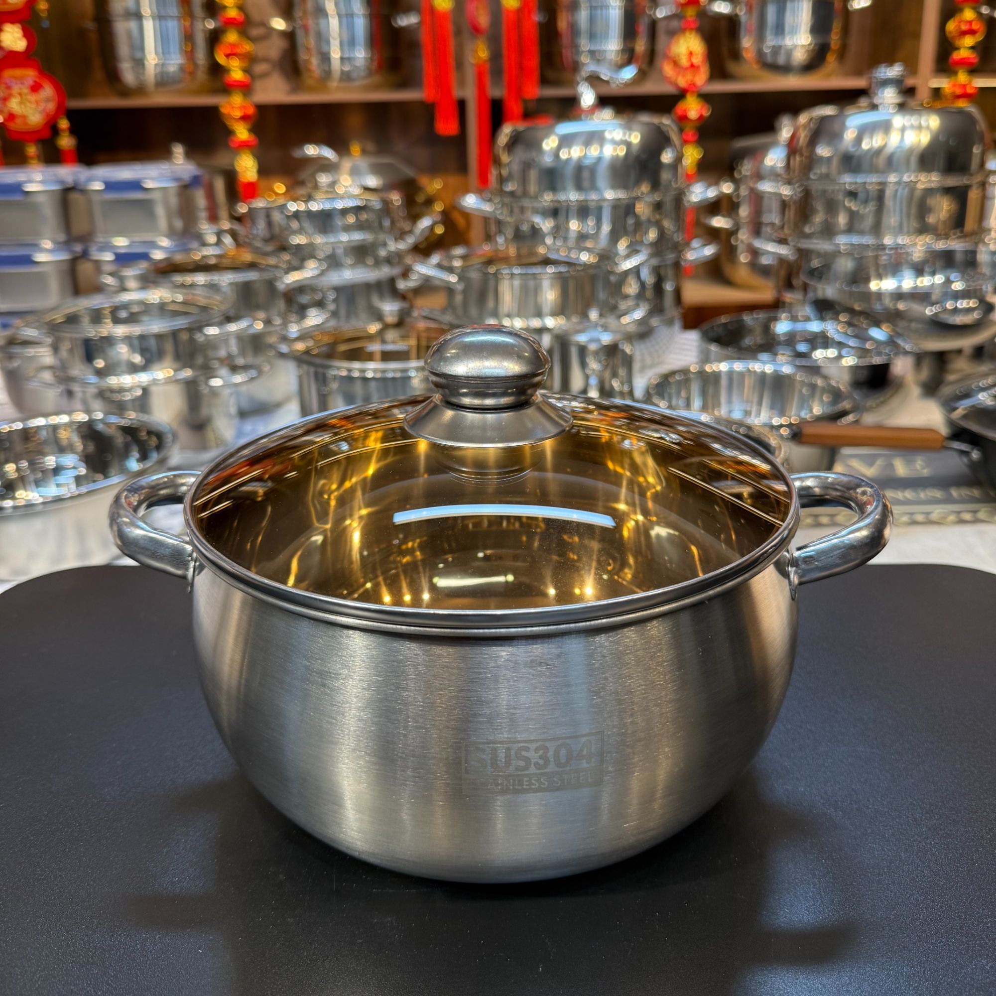 BH/口径24CM/304不锈钢特厚苹果汤锅煮面锅煲汤锅炉通用厨具