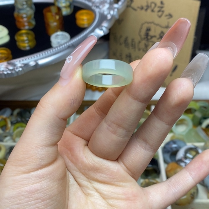 蛇纹石玉合金戒指4-17.5微瑕