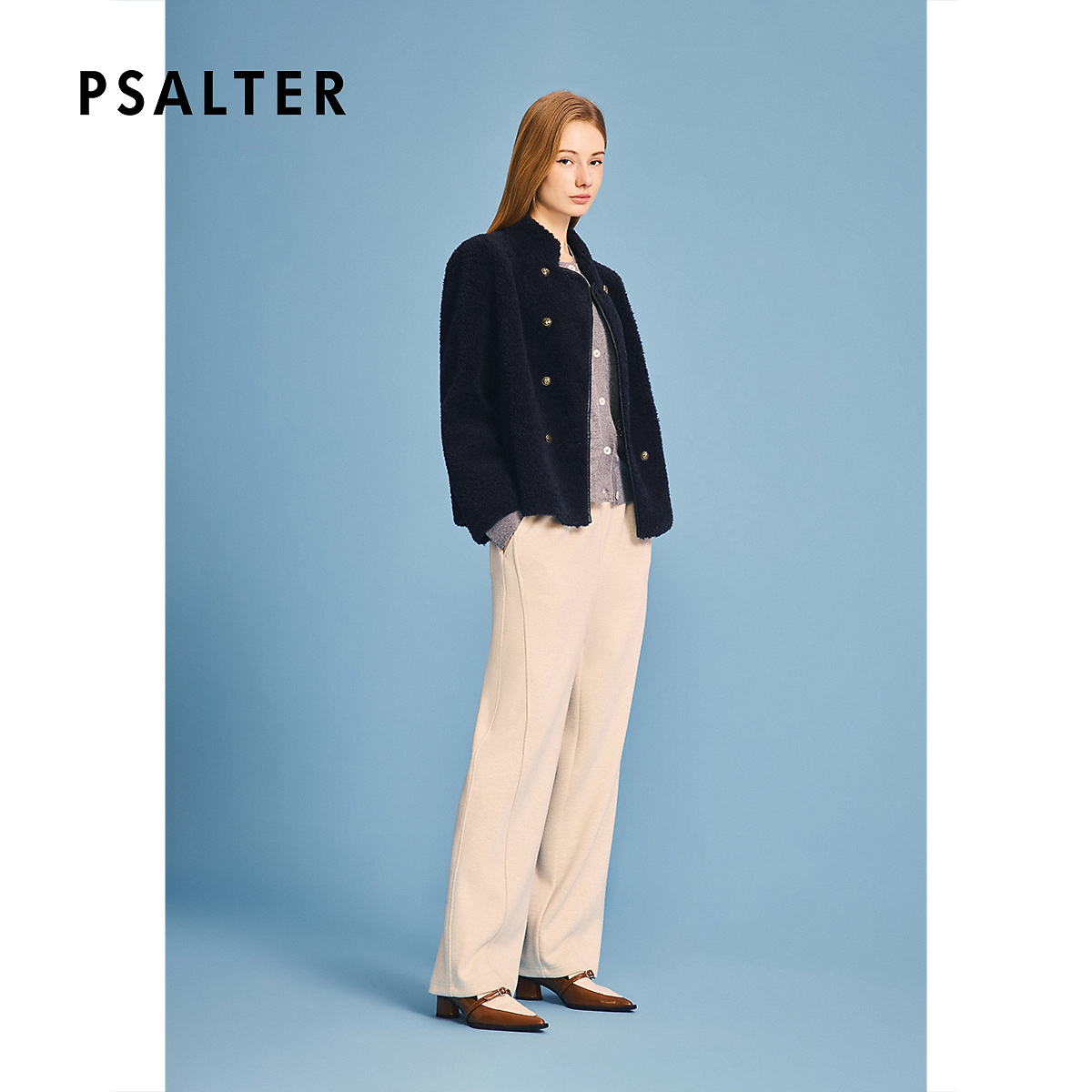 诗篇2026年新款气质绵羊毛短款双排扣小香风秋冬外套6C66110123