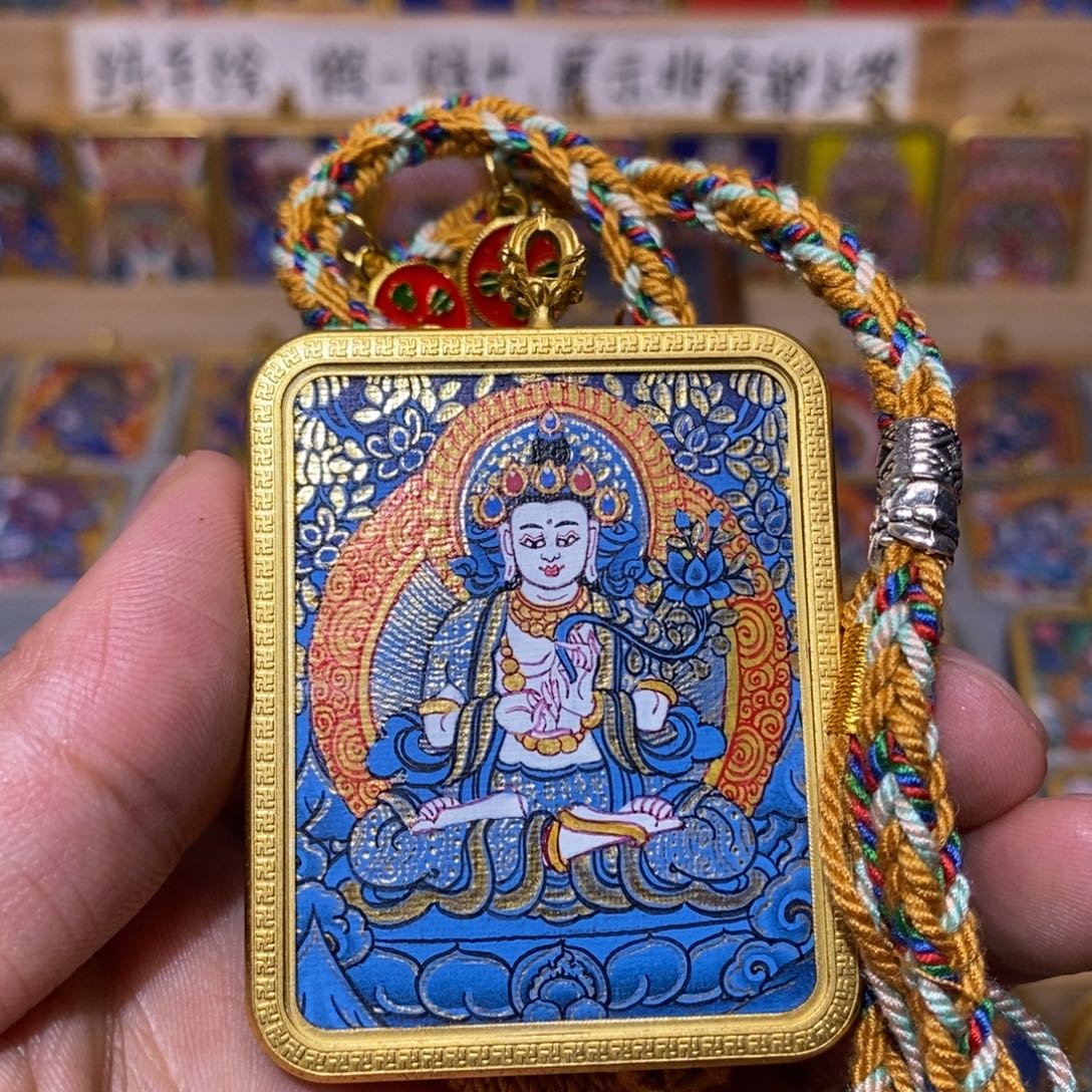 核***平吊坠大势至菩萨纯手绘唐卡