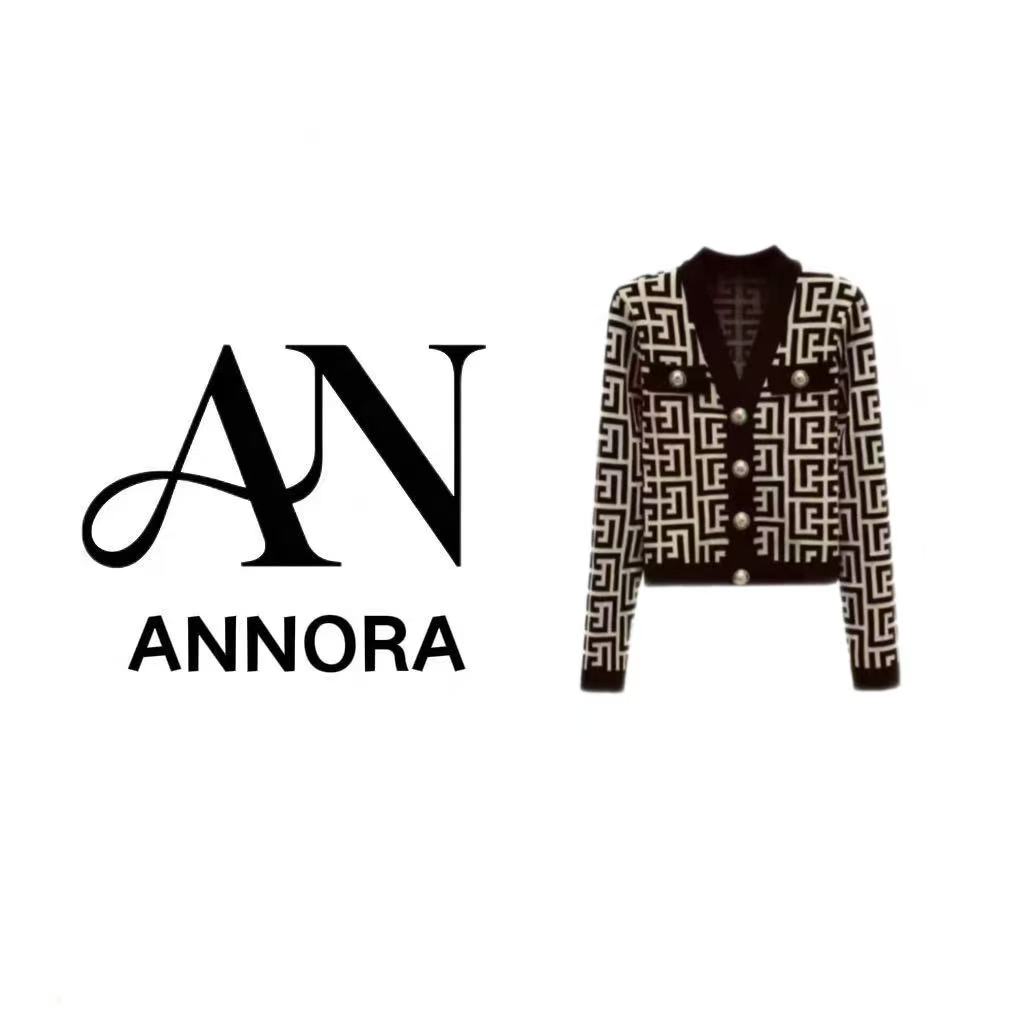 【安安专属】欧韩时尚秋冬针织V领单排千鸟格家轻奢休闲毛衣开衫上