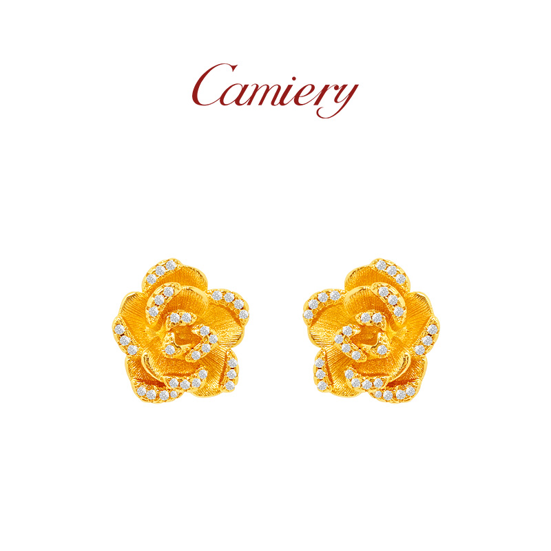 CAMIERY/卡美瑞 时尚轻奢山茶花耳钉