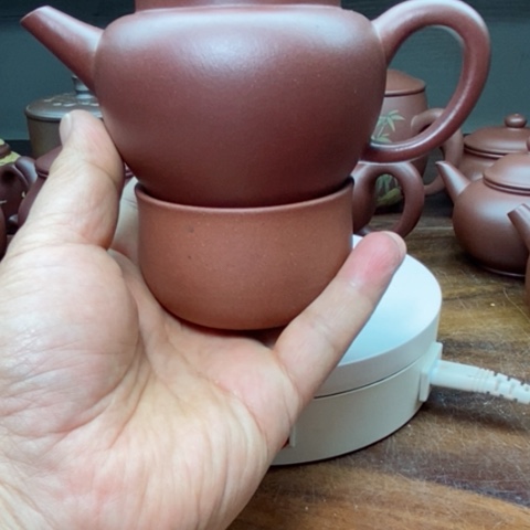 紫砂茶壶覺***茗老紫泥～200cc笠帽壶零添加