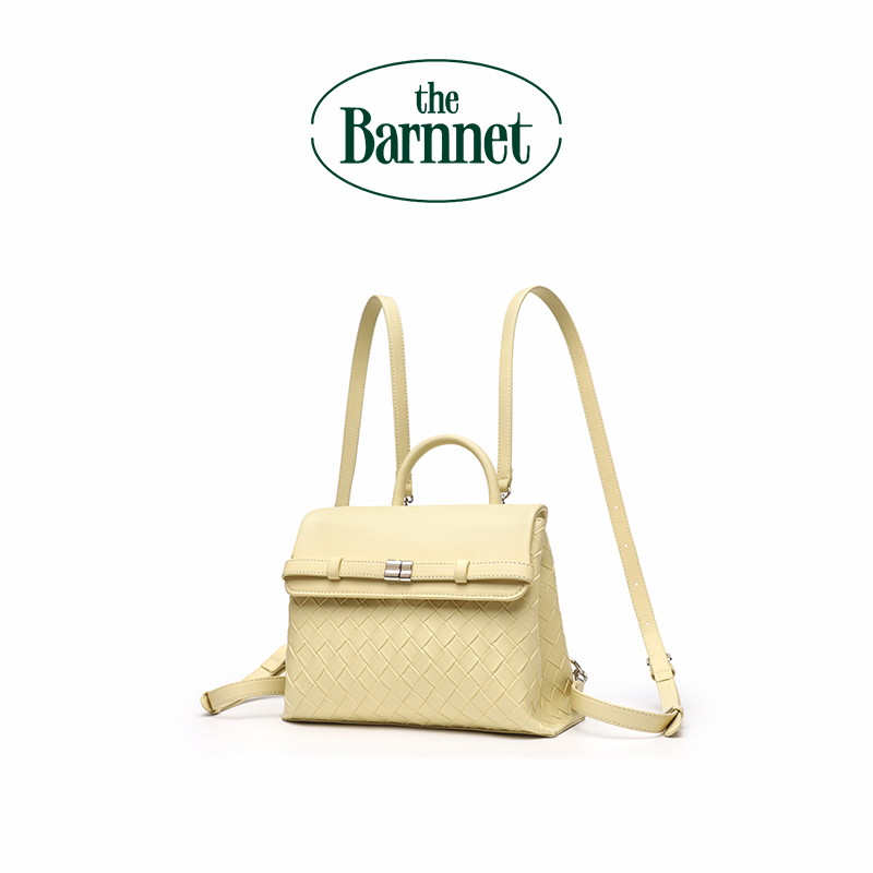 The Barnnet韩国小众设计新款编织牛皮双肩包时尚韩式单肩斜挎包