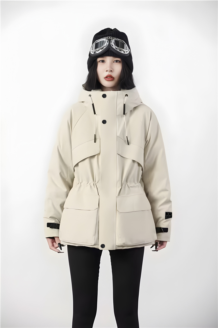 男女情侣款 黑金户外连帽羽绒服