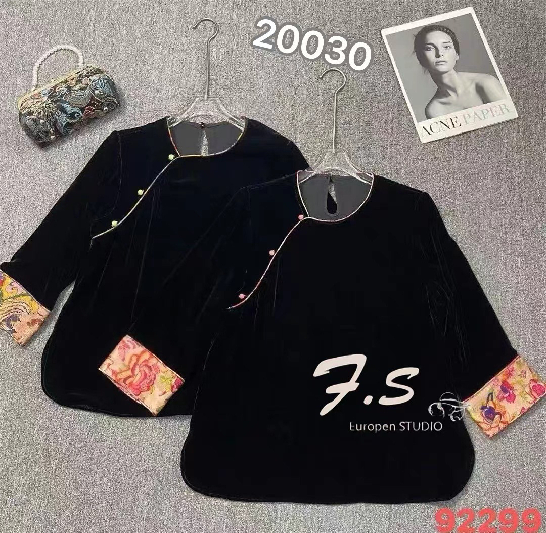 早秋新款新中式圆领长袖