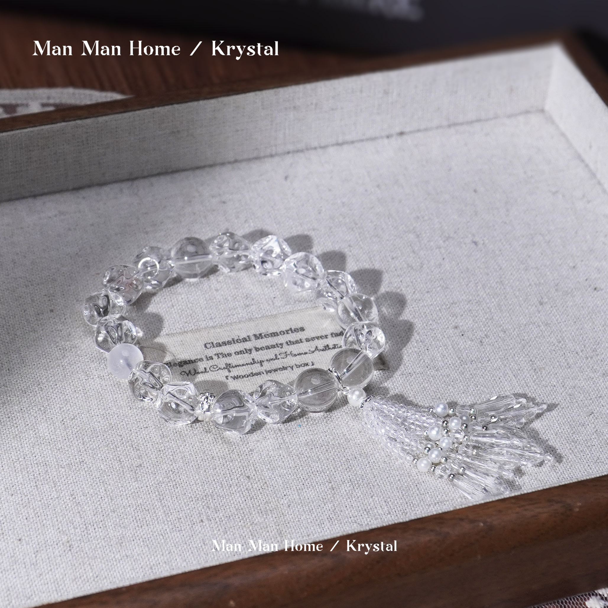 MMJ703【白菠萝】满满家天然蓝月光白水晶手链多样性发货 发其一