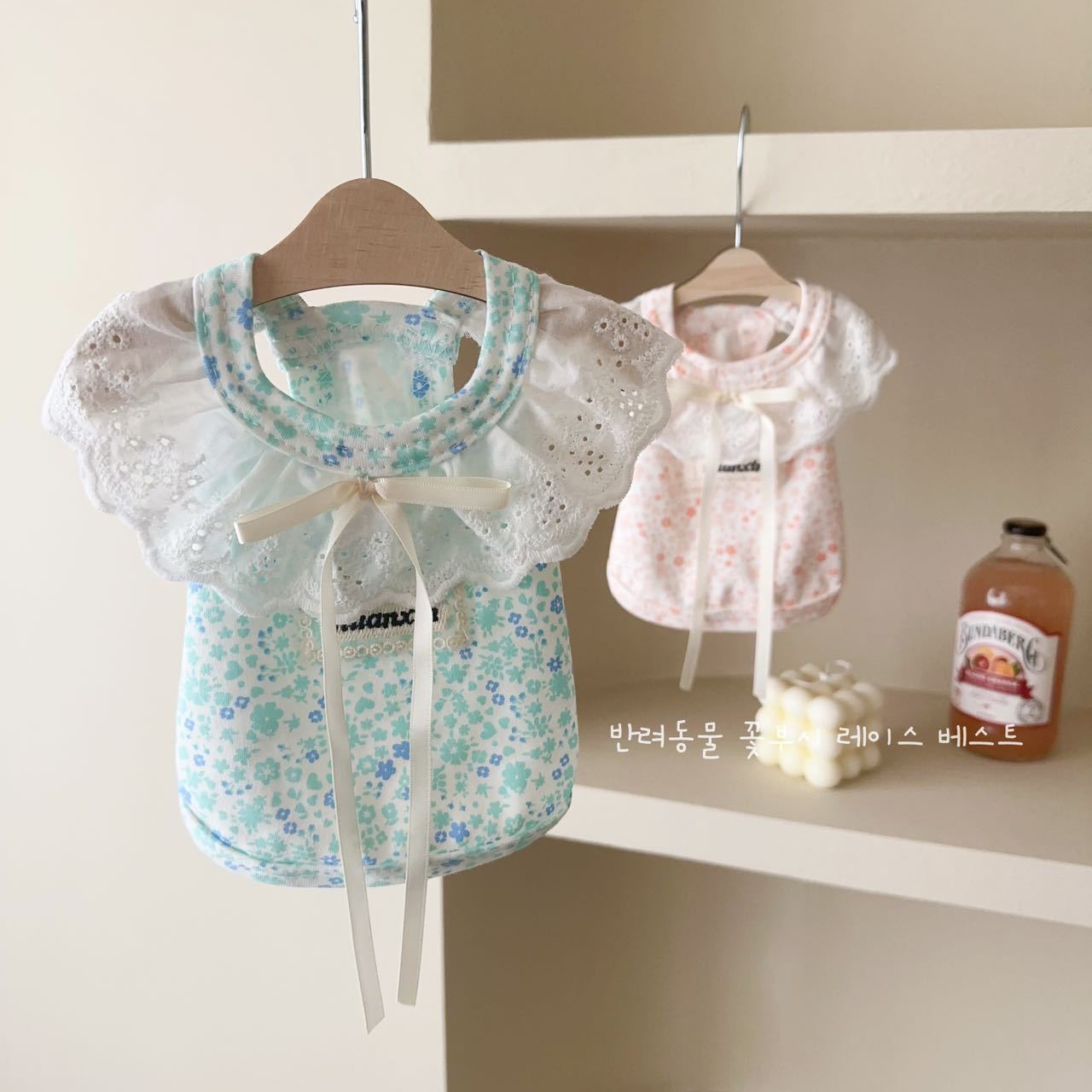 【JoyfulPets】ins风春夏宠物服饰家居棉质碎花蕾丝背心