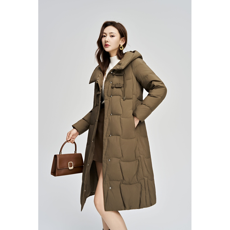 【A1156】2025冬季女士新款时尚气质修身显瘦高端洋气连帽羽绒服