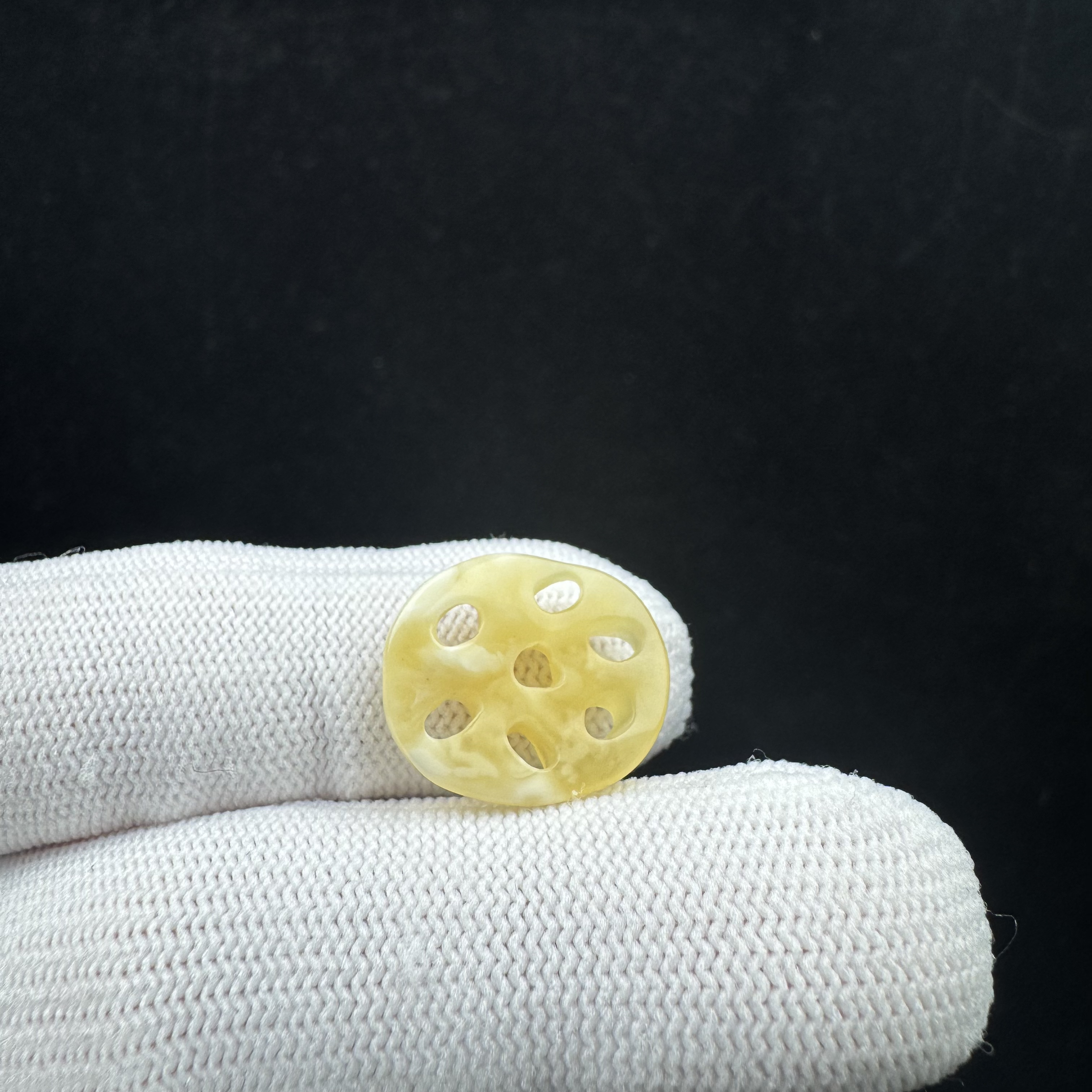 D5462【瑕疵】天然原矿蜜蜡 藕片16*18.8mm支持复检假一罚十