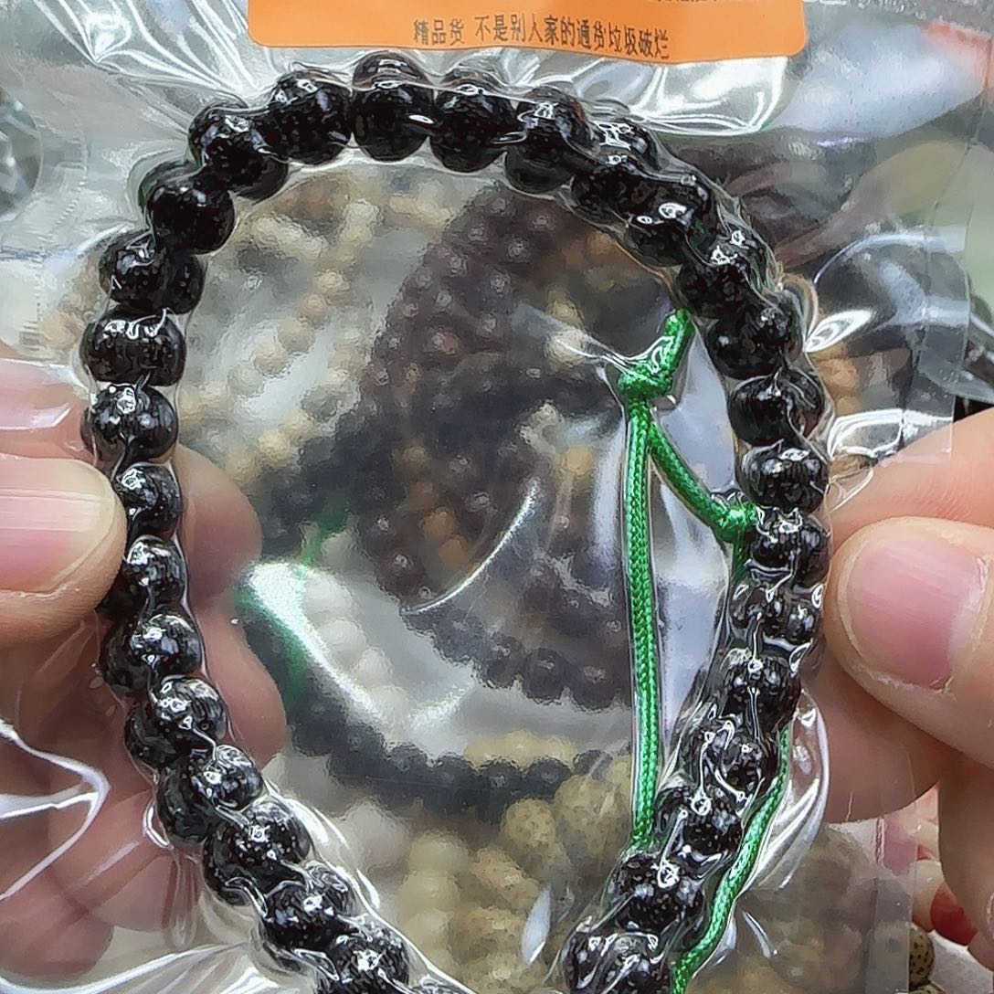 小***毛手串星月菩提76殿堂黑金星月菩提9屁桃手持
